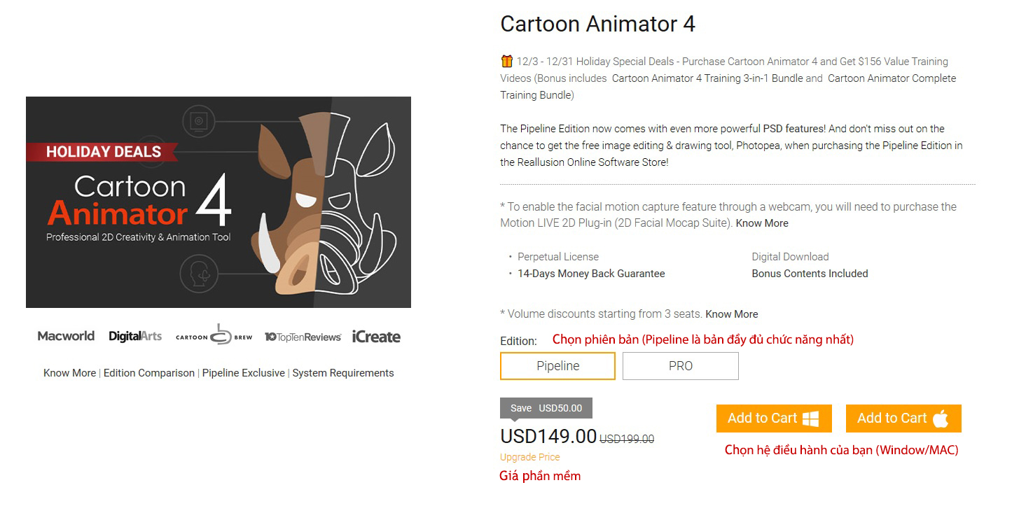 Cartoon Animator]Hướng dẫn mua Cartoon Animator 4 bằng thẻ Visa - Vẽ Hoạt  Hình